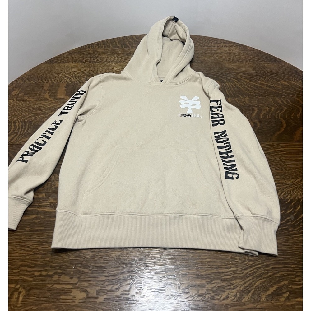 Zoo York Beige Hoodie Kids XL Pullover Hooded Sweatshirt Skate Streetwear